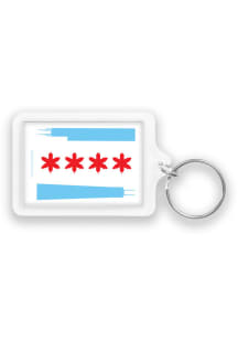 Chicago Skyline Flag Keychain - White