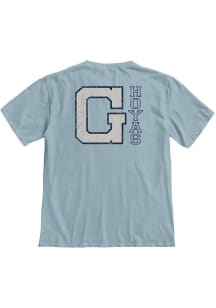 Blue 84 Georgetown Hoyas Navy Blue Front Back Overdyed Short Sleeve T Shirt