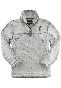 Cincinnati Bearcats Womens Grey Sherpa Embroidered Logo Qtr Zip