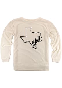 Texas Womens Oatmeal Yall State Shape Crew Sweatshirt