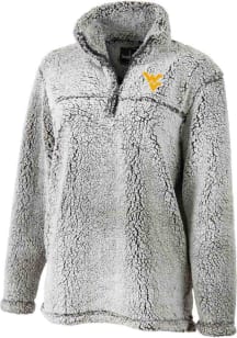 West Virginia Mountaineers Womens Grey Sherpa Qtr Zip
