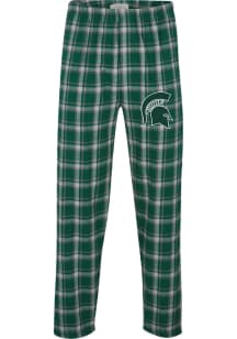 Michigan State Spartans Mens Green Buffalo Check Sleep Pants