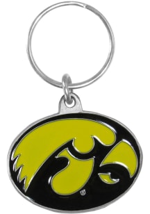 Iowa Hawkeyes Carved Metal Keychain - Yellow
