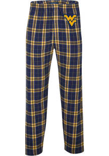 West Virginia Mountaineers Mens Navy Blue Flannel Sleep Pants
