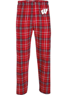 Wisconsin Badgers Mens Red Primary Logo Sleep Pants