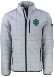Cutter and Buck Seattle Sounders FC Mens Grey Rainier PrimaLoft Medium Weight Jacket