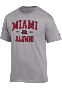 Champion Miami RedHawks Grey Est Alumni Jersey Short Sleeve T Shirt