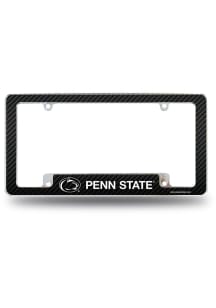 Penn State Nittany Lions Carbon Fiber All Over Chrome License Plate Frame - Black