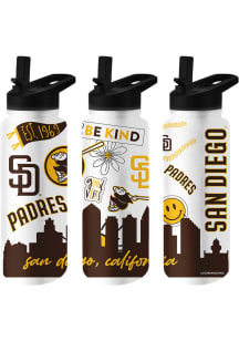 San Diego Padres Native 34oz Quencher Stainless Steel Bottle - White
