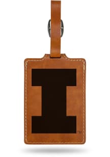 Illinois Fighting Illini Brown Laser Engraved Luggage Tag