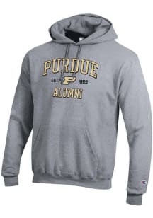 Champion Purdue Boilermakers Mens Grey Est Alumni Powerblend Long Sleeve Hoodie