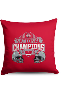 Ohio State Buckeyes 2024 Football National Champions Stance Throw 18X18 Throw Pillow - Red