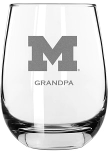Michigan Wolverines Grandpa 15oz Stemless Wine Glass - White