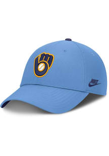 Nike Milwaukee Brewers Cooperstown Structured Ripstop Club Adjustable Hat - Light Blue