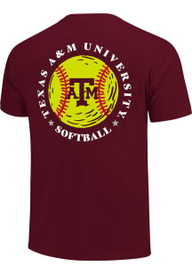 Texas A&M Aggies Maroon Softball Short Sleeve T Shirt