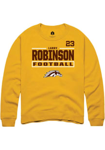 Larry Robinson Western Michigan Broncos Mens Gold Football NIL Stacked Box Player Crew