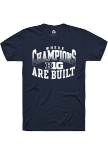 Rally Big Ten Navy Blue Champs Arch Style Short Sleeve T Shirt