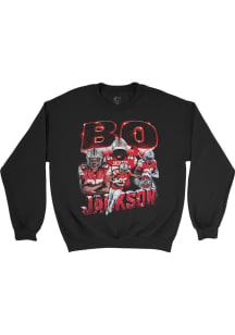 Bo Jackson Ohio State Buckeyes Mens Black Elevated 90s Graphic Retro Player Crew