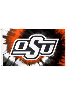 Oklahoma State Cowboys Tye Dye 3x5 Silk Screen Grommet Flag - Orange