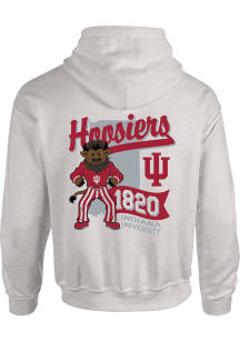 Indiana Hoosiers Mens Oatmeal Hoosier The Bison Long Sleeve Hoodie