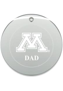 Minnesota Golden Gophers Dad Round Ornament - White
