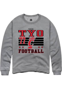 Taran Tyo Cincinnati Bearcats Mens Grey Football NIL Striped Player Crew