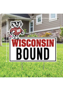 Wisconsin Badgers School Bound Yard Sign - White