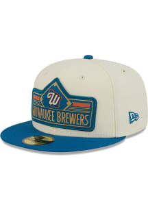 New Era Milwaukee Brewers Mens White City Connect 5950 Patch Fitted Hat