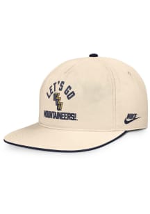 Nike West Virginia Mountaineers Natural Vintage 5 Panel Unstructured Mens Snapback Hat