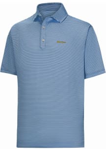 Footjoy Michigan Wolverines Mens Blue Smooth Stripe Short Sleeve Fashion Polo