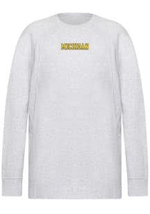 lululemon Michigan Wolverines Womens Grey Scuba Oversized Long Crew Sweatshirt