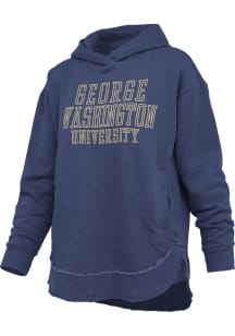 Pressbox George Washington Revolutionaries Womens Navy Blue Superblock Clairmont Hooded Sweatshirt