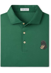 Peter Millar Michigan State Spartans Mens Green Hugo Short Sleeve Fashion Polo