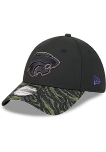 New Era K-State Wildcats Mens Black DL Tiger Stripe 39THIRTY Flex Hat