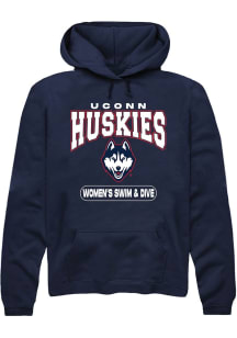 Summit Sportswear UConn Huskies Mens Navy Blue Women's Swim & Dive Long Sleeve Hoodie