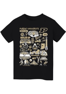 Vive La Fete Purdue Boilermakers Youth Black Impressions Short Sleeve T-Shirt