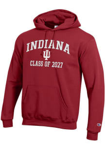Champion Indiana Hoosiers Mens Crimson Font Class of 2027 Powerblend Long Sleeve Hoodie