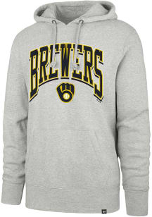 47 Milwaukee Brewers Mens Grey Walk Tall Headline Long Sleeve Hoodie