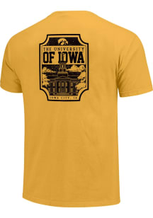 Iowa Hawkeyes Gold Campus Badge Short Sleeve T Shirt