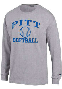 Champion Pitt Panthers Grey Softball Jersey Long Sleeve T Shirt