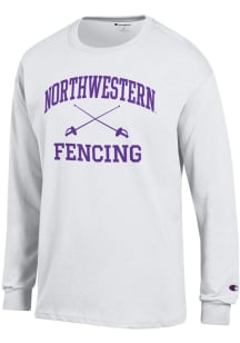 Champion Northwestern Wildcats White Fencing Icon Jersey Long Sleeve T Shirt