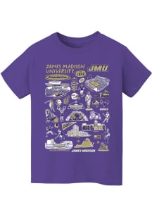 Vive La Fete James Madison Dukes Youth Purple Impressions Short Sleeve T-Shirt