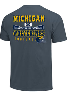 Michigan Wolverines Navy Blue Football Stadium Stripes Short Sleeve T Shirt