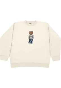 Crew Dog George Mason University Mens White Sweater Bear Long Sleeve Fashion Sweatshirt