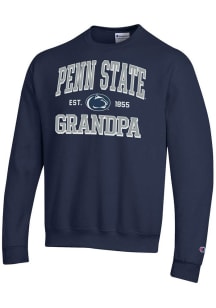 Champion Penn State Nittany Lions Mens Navy Blue Est. Date Grandpa Powerblend Long Sleeve Crew Swe..