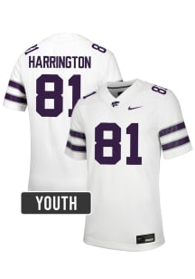 Owen Harrington K-State Wildcats Youth White Nike NIL Name And Number Football Jersey