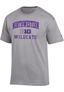 Champion Northwestern Wildcats Grey Big Ten Jersey Short Sleeve T Shirt