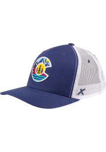 CAPX Colorado Scenic C Logo X08 Play Trucker Adjustable Hat - Navy Blue