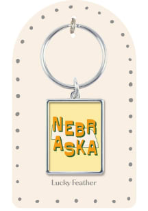 Nebraska Metal Keychain - Yellow