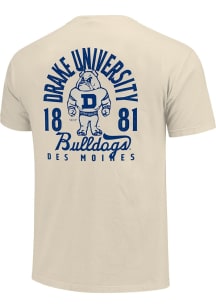 Drake Bulldogs Ivory Mascot Overlay Short Sleeve T Shirt